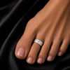 Minimalist Paisley Print Silver Toe Ring Set